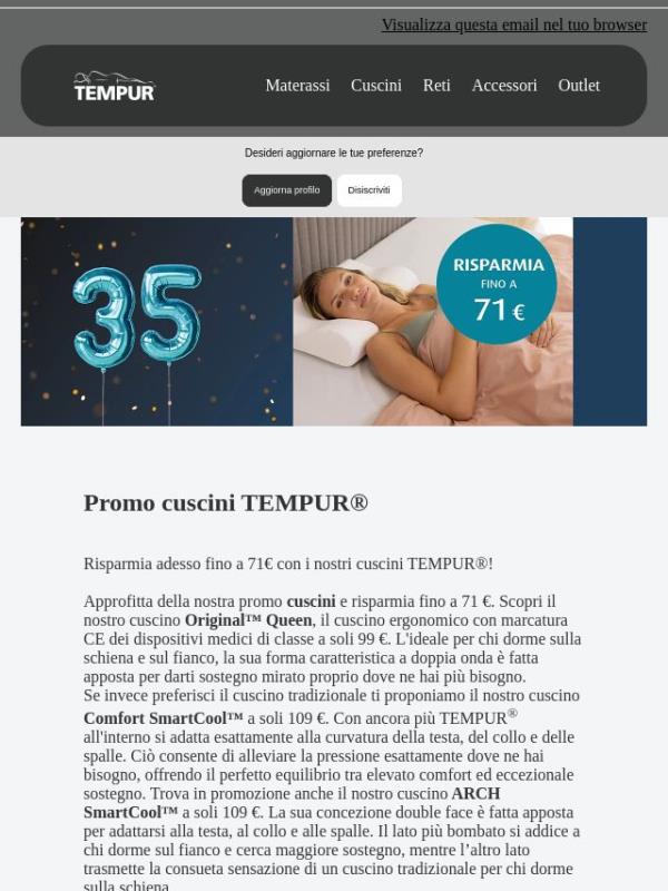 Acquista i nostri cuscini risparmiando fino a 71 €!
