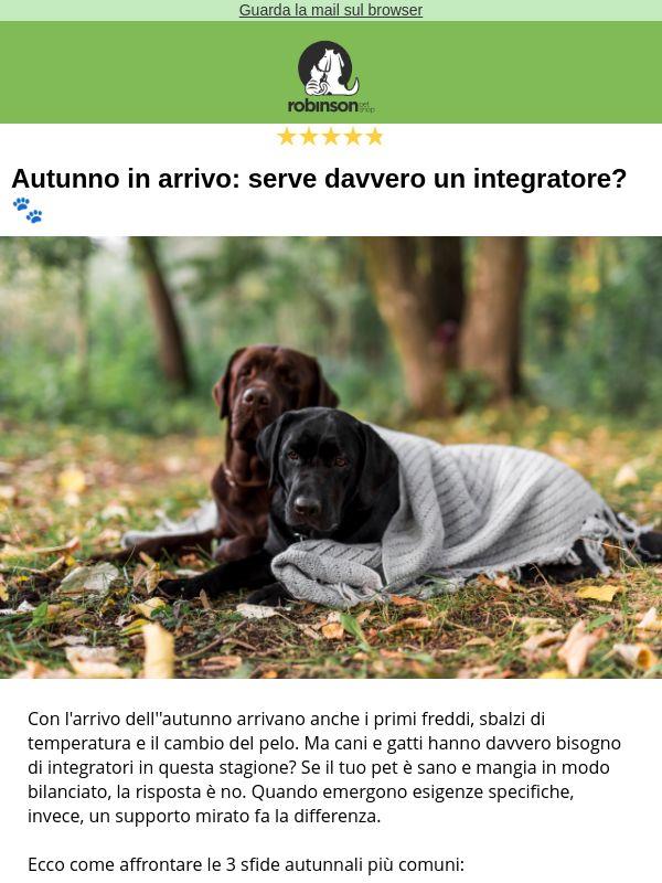 🍂 Autunno e pet: serve davvero un integratore?