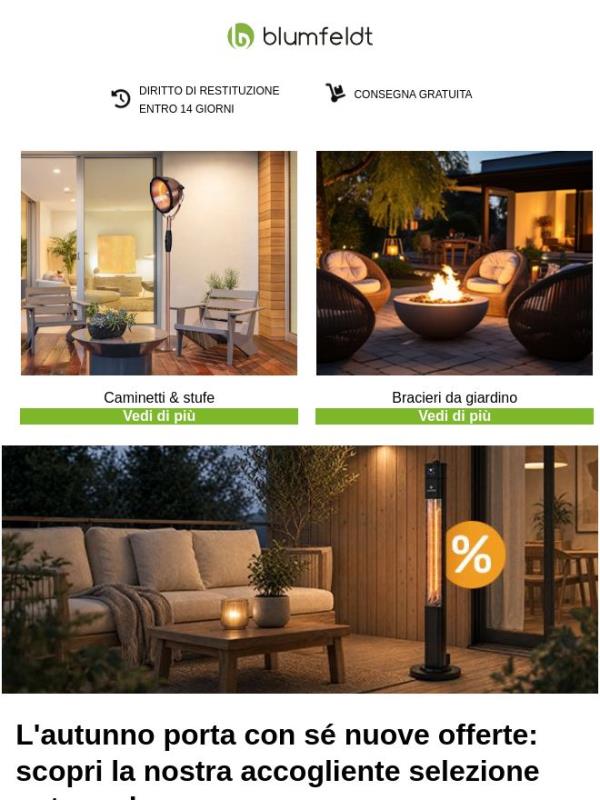 Mettiti  comodo! Scopri ora fantastici articoli autunnali nella nostra offerta d'autunno!