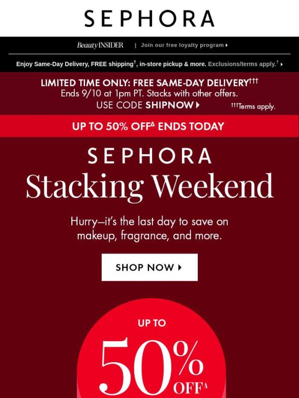 ⚠️ It’s your LAST CHANCE to get 50% off select beauty ⚠️