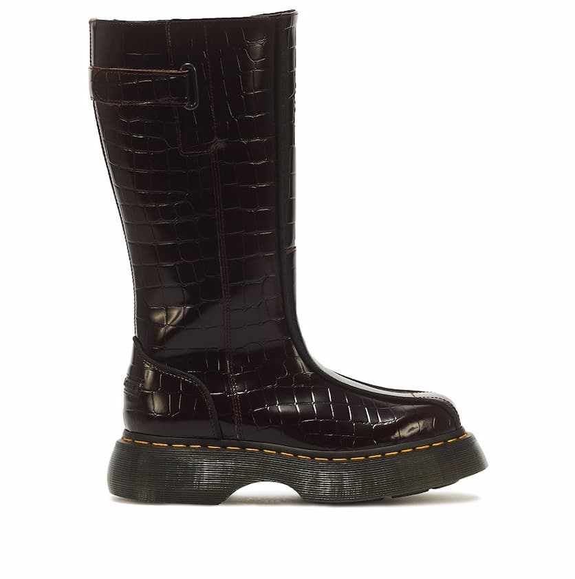 BUZZ HI HIGH BOOT OXBLOOD HIGH SHINE CROC EMBOSS