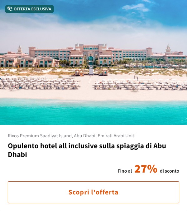 Opulento hotel all inclusive sulla spiaggia di Abu Dhabi
