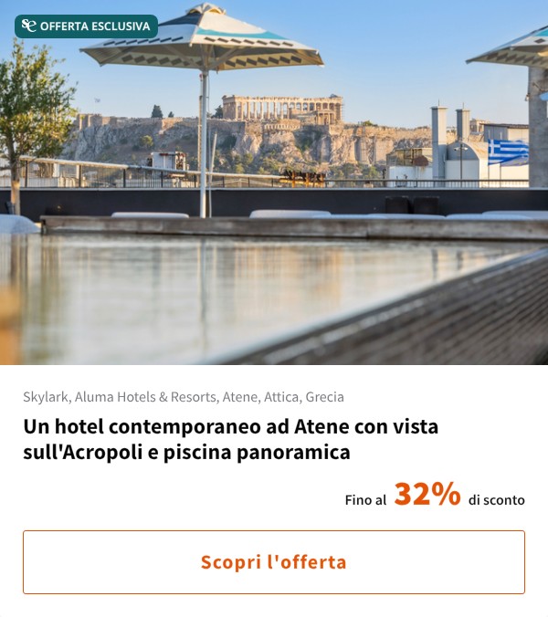 Un hotel contemporaneo ad Atene con vista sull'Acropoli e piscina panoramica
