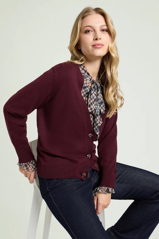 CARDIGAN CON BOTTONI RICAMATI
