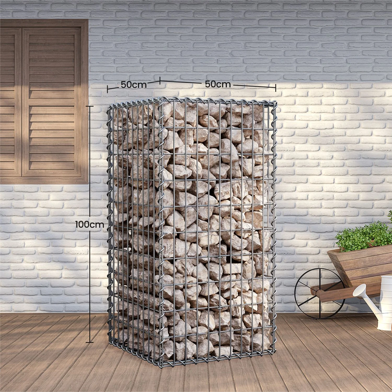 Image of Gabbioni in Metallo Zincato per Decorazioni da Giardino