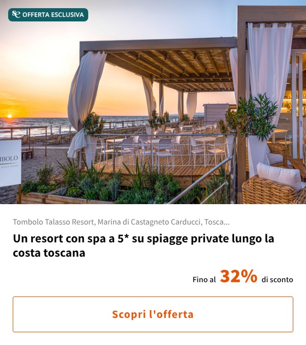 Un resort con spa a 5* su spiagge private lungo la costa toscana