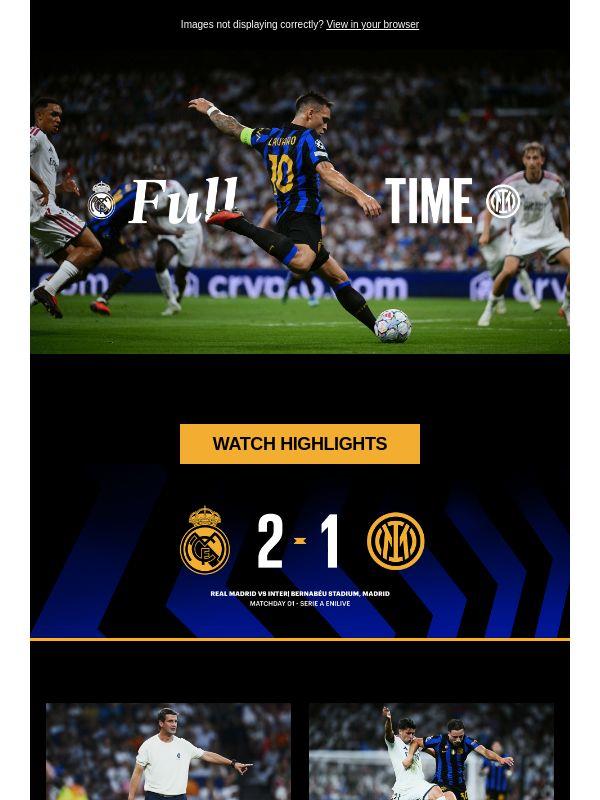 Match review, Real Madrid-Inter 2-1