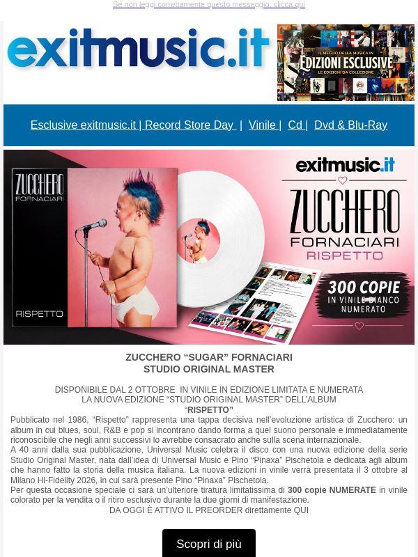MusicZone @exitmusic.it Tutto il meglio della musica, ogni settimana ! Zucchero 'Sugar' Fornaciari Rispetto Studio Original Master