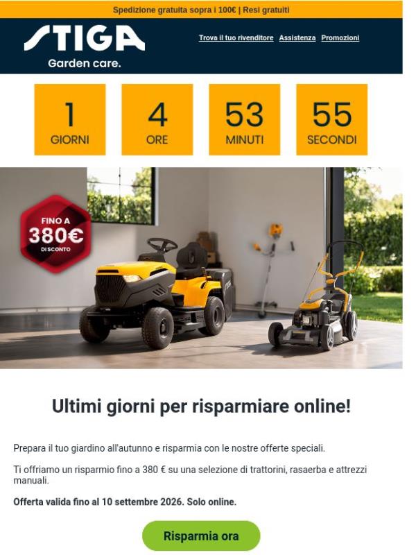 Ultimi giorni per risparmiare fino a 380 €