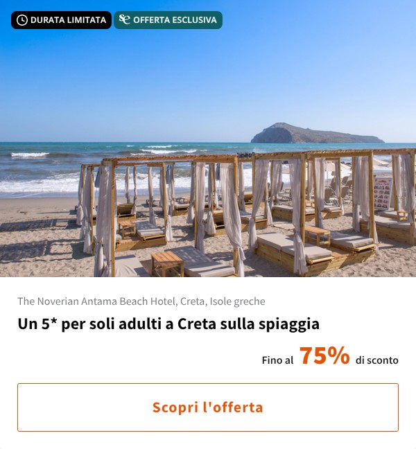 Un 5* per soli adulti a Creta sulla spiaggia