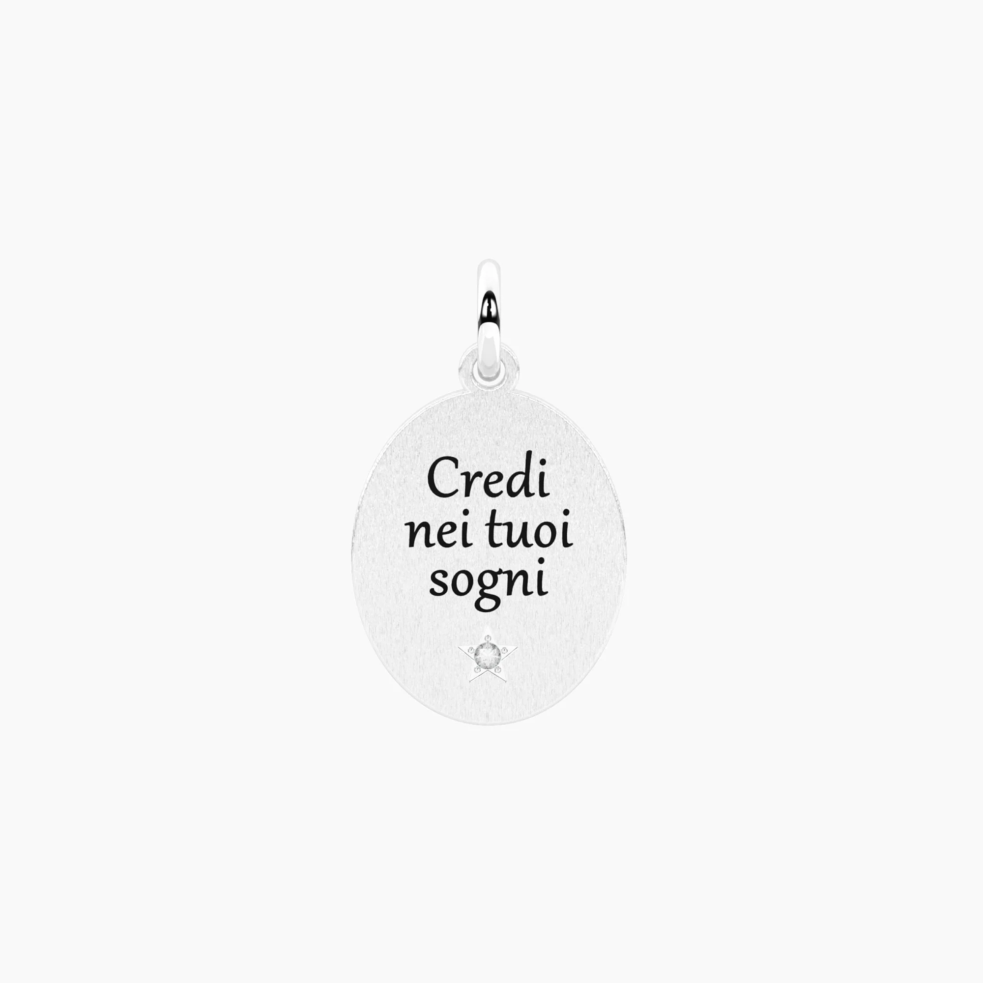 Image of Ciondolo ovale con frase sui sogni CREDI NEI TUOI SOGNI