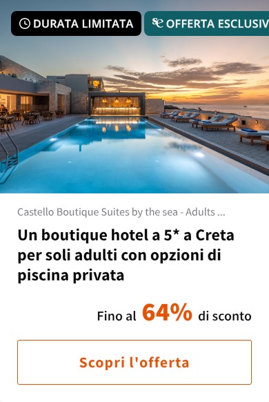 Un boutique hotel a 5* a Creta per soli adulti con opzioni di piscina privata
