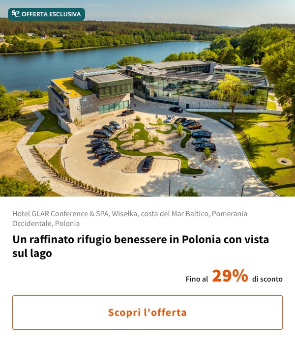 Un raffinato rifugio benessere in Polonia con vista sul lago