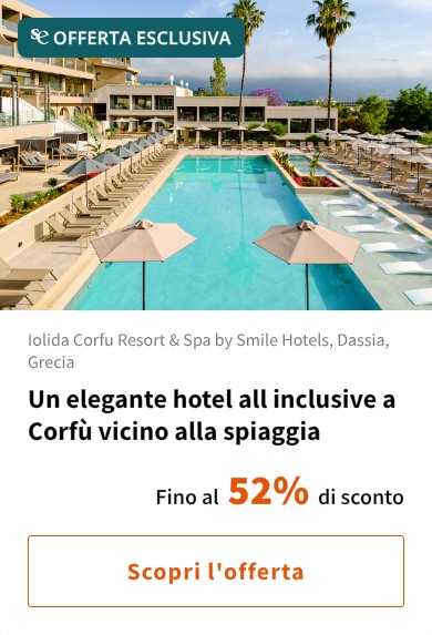 Un elegante hotel all inclusive a Corfù vicino alla spiaggia