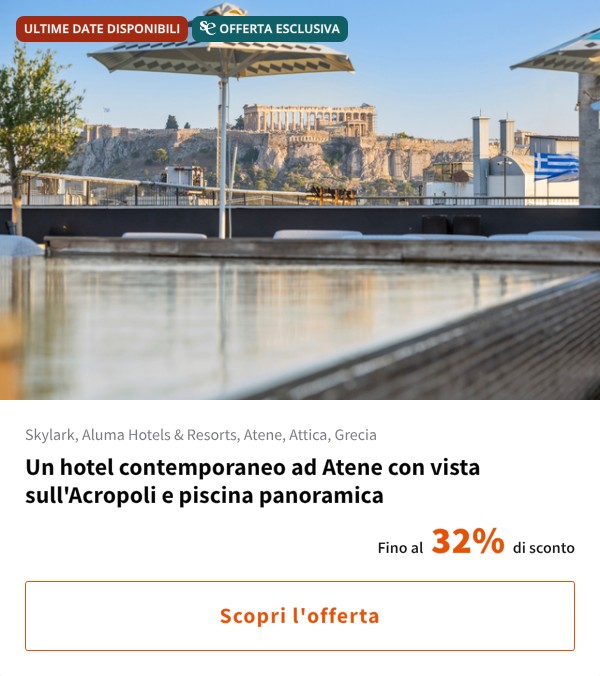 Un hotel contemporaneo ad Atene con vista sull'Acropoli e piscina panoramica