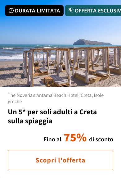 Un 5* per soli adulti a Creta sulla spiaggia