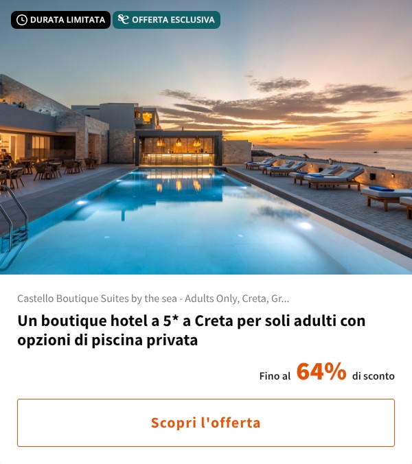 Un boutique hotel a 5* a Creta per soli adulti con opzioni di piscina privata