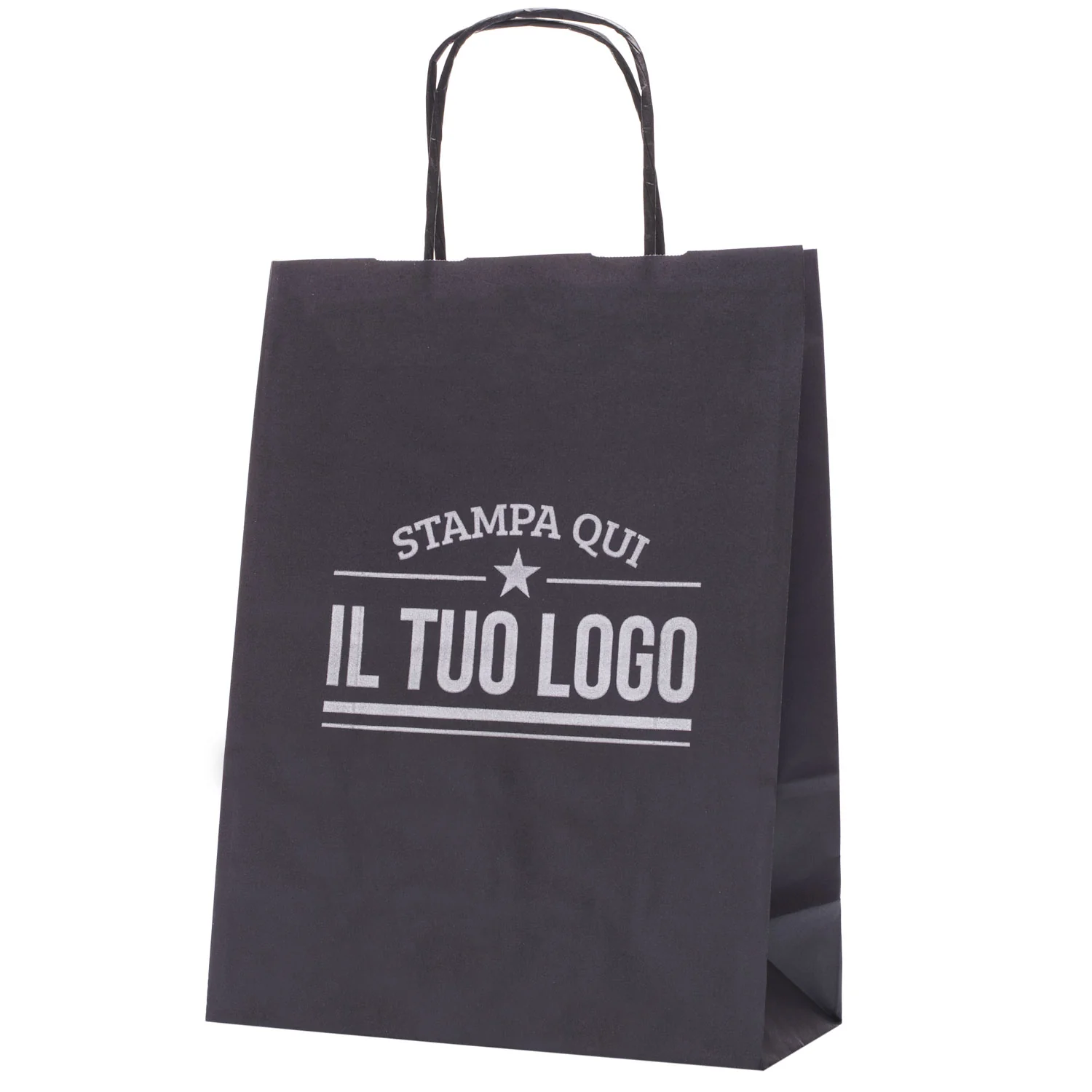 Image of Buste Shopper Carta Nero Personalizzabile