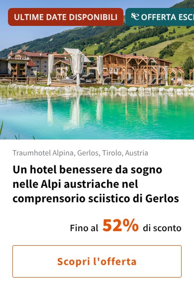 Un hotel benessere da sogno nelle Alpi austriache nel comprensorio sciistico di Gerlos