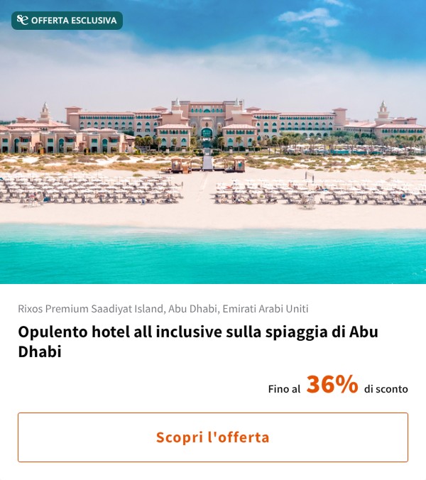 Opulento hotel all inclusive sulla spiaggia di Abu Dhabi