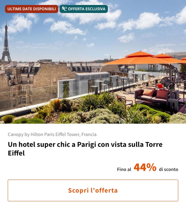 Un hotel super chic a Parigi con vista sulla Torre Eiffel