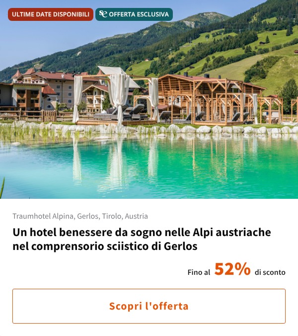 Un hotel benessere da sogno nelle Alpi austriache nel comprensorio sciistico di Gerlos