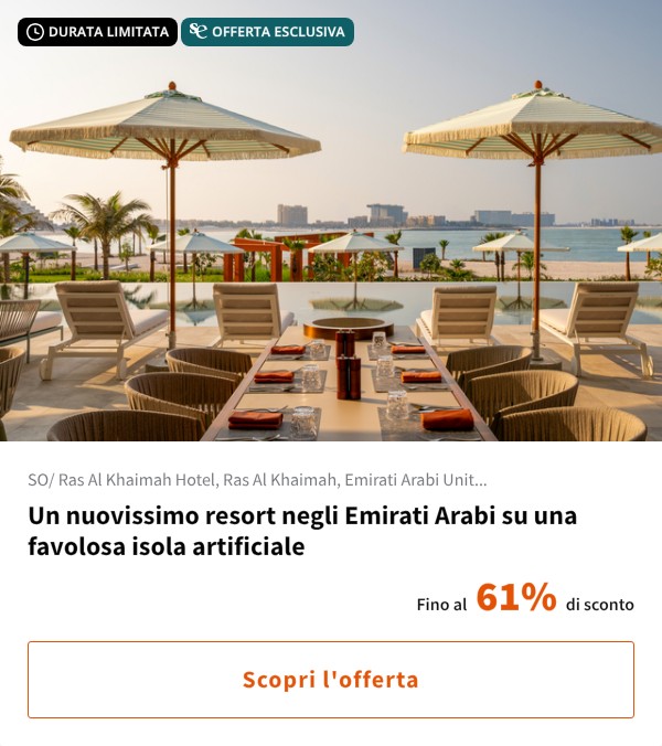 Un nuovissimo resort negli Emirati Arabi su una favolosa isola artificiale