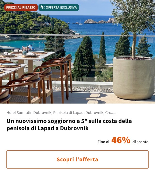 Un nuovissimo soggiorno a 5* sulla costa della penisola di Lapad a Dubrovnik