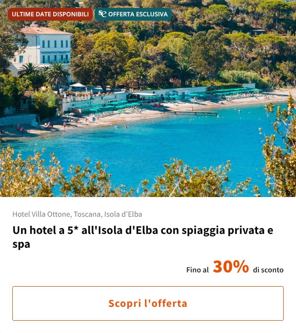 Un hotel a 5* all'Isola d'Elba con spiaggia privata e spa
