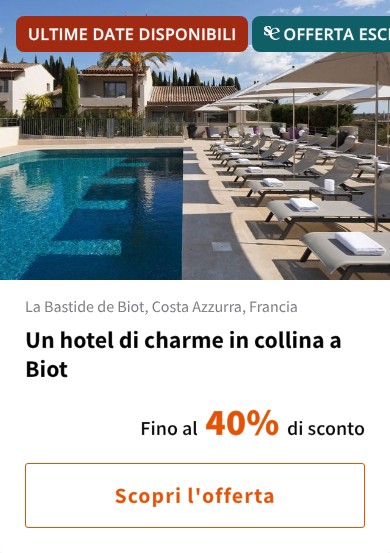 Un hotel di charme in collina a Biot