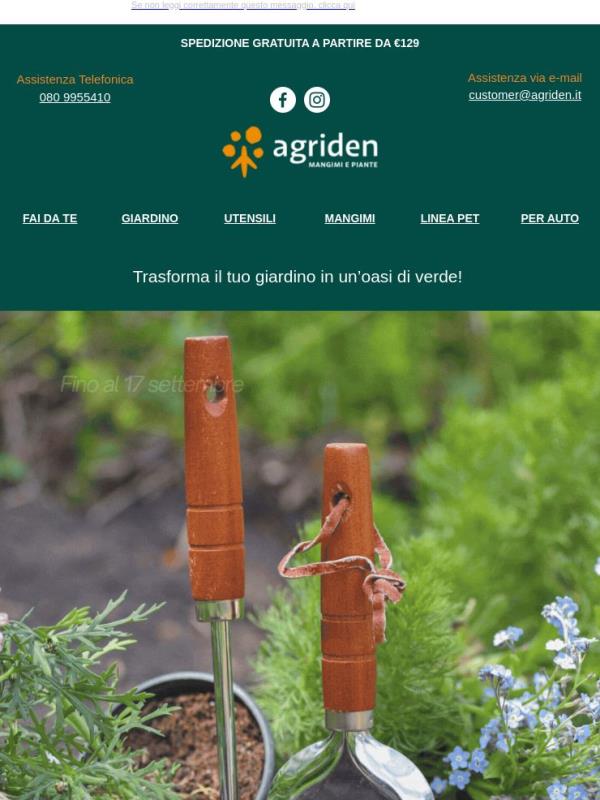 Il tuo verde merita una marcia in più: approfitta della promo Agriden 💚