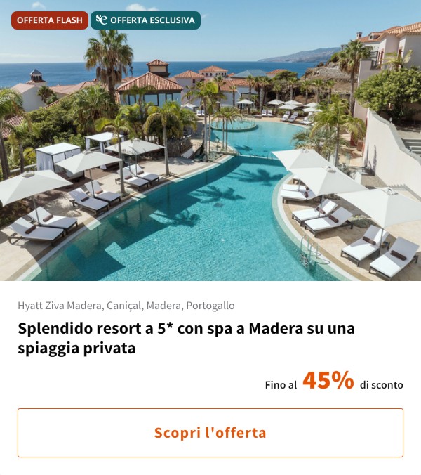 Splendido resort a 5* con spa a Madera su una spiaggia privata