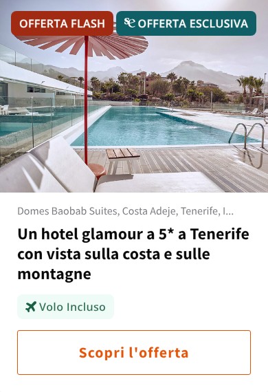 Un hotel glamour a 5* a Tenerife con vista sulla costa e sulle montagne