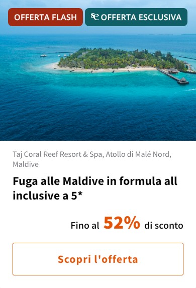 Fuga alle Maldive in formula all inclusive a 5*