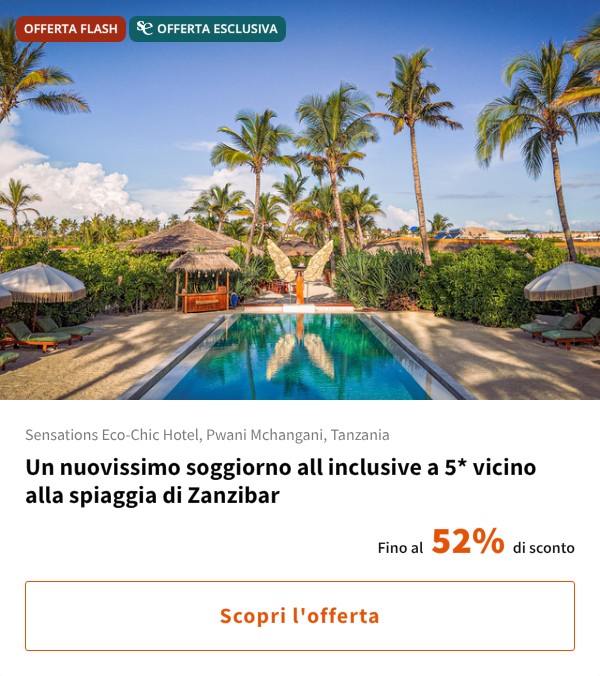 Un nuovissimo soggiorno all inclusive a 5* vicino alla spiaggia di Zanzibar