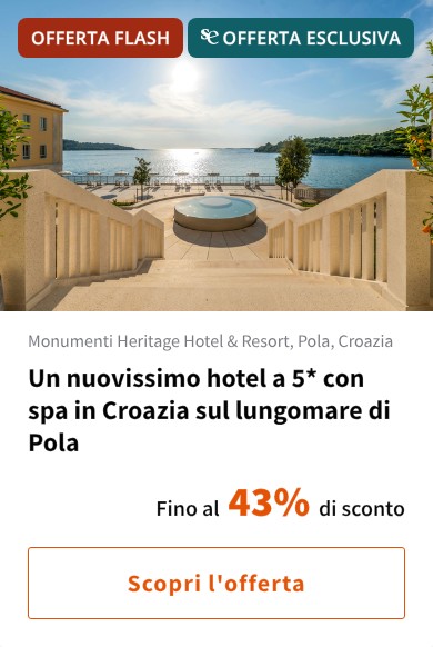 Un nuovissimo hotel a 5* con spa in Croazia sul lungomare di Pola