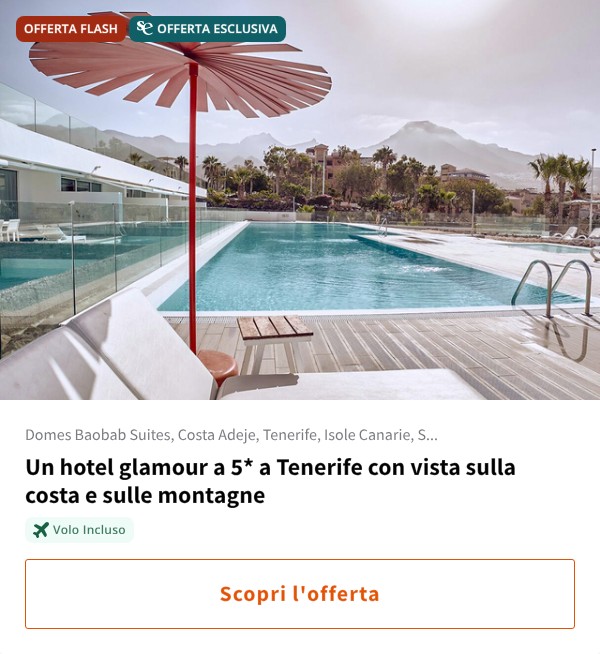 Un hotel glamour a 5* a Tenerife con vista sulla costa e sulle montagne