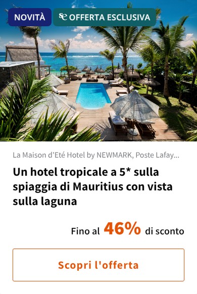 Un hotel tropicale a 5* sulla spiaggia di Mauritius con vista sulla laguna