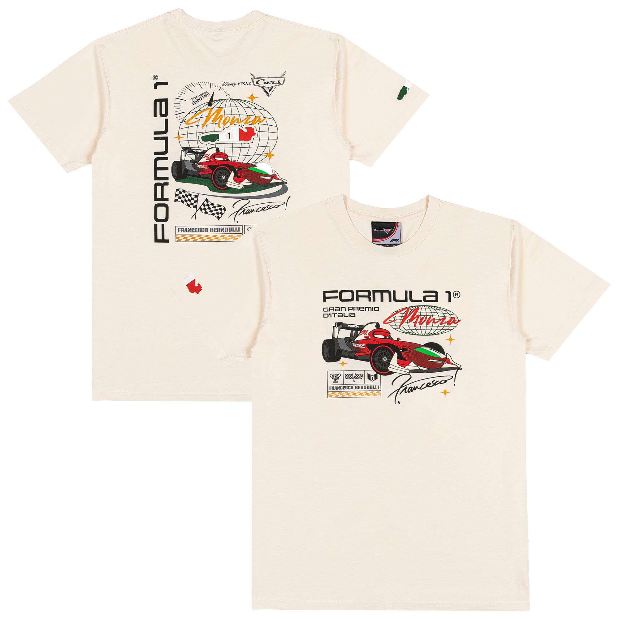 Formula 1 X Disney Monza 2026 Cars Francesco Bernoulli T-Shirt - Avorio - Unisex