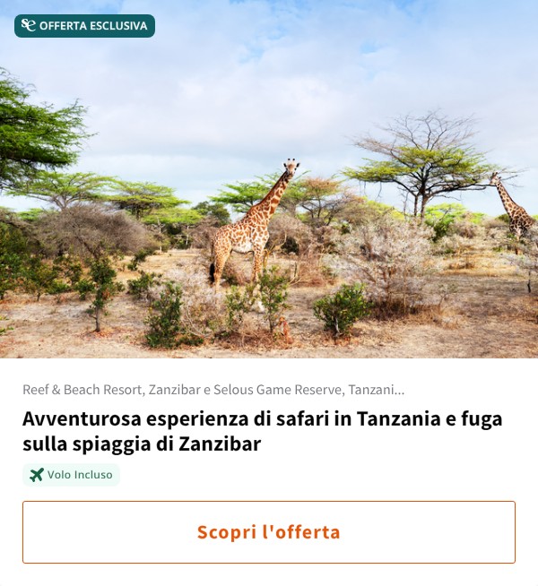Avventurosa esperienza di safari in Tanzania e fuga sulla spiaggia di Zanzibar