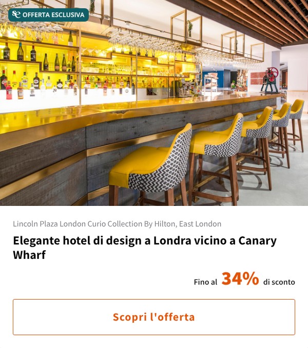Elegante hotel di design a Londra vicino a Canary Wharf