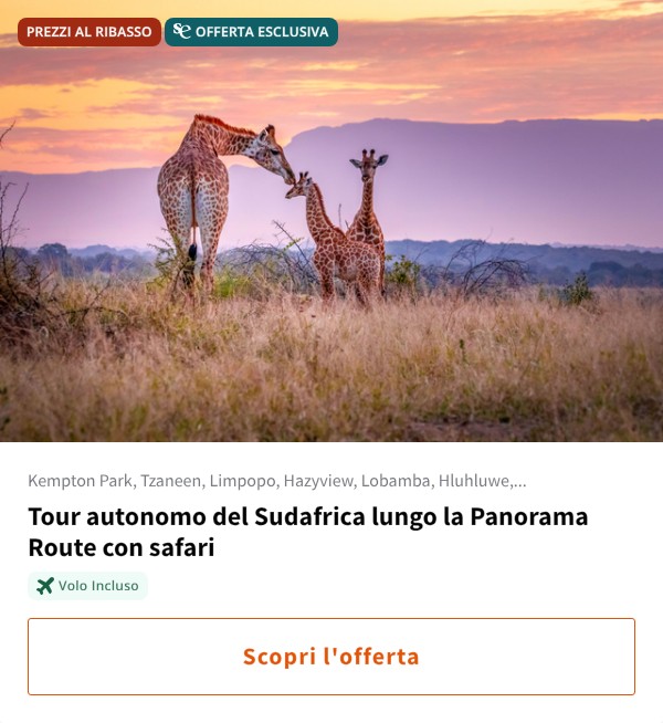 Tour autonomo del Sudafrica lungo la Panorama Route con safari
