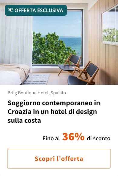 Soggiorno contemporaneo in Croazia in un hotel di design sulla costa