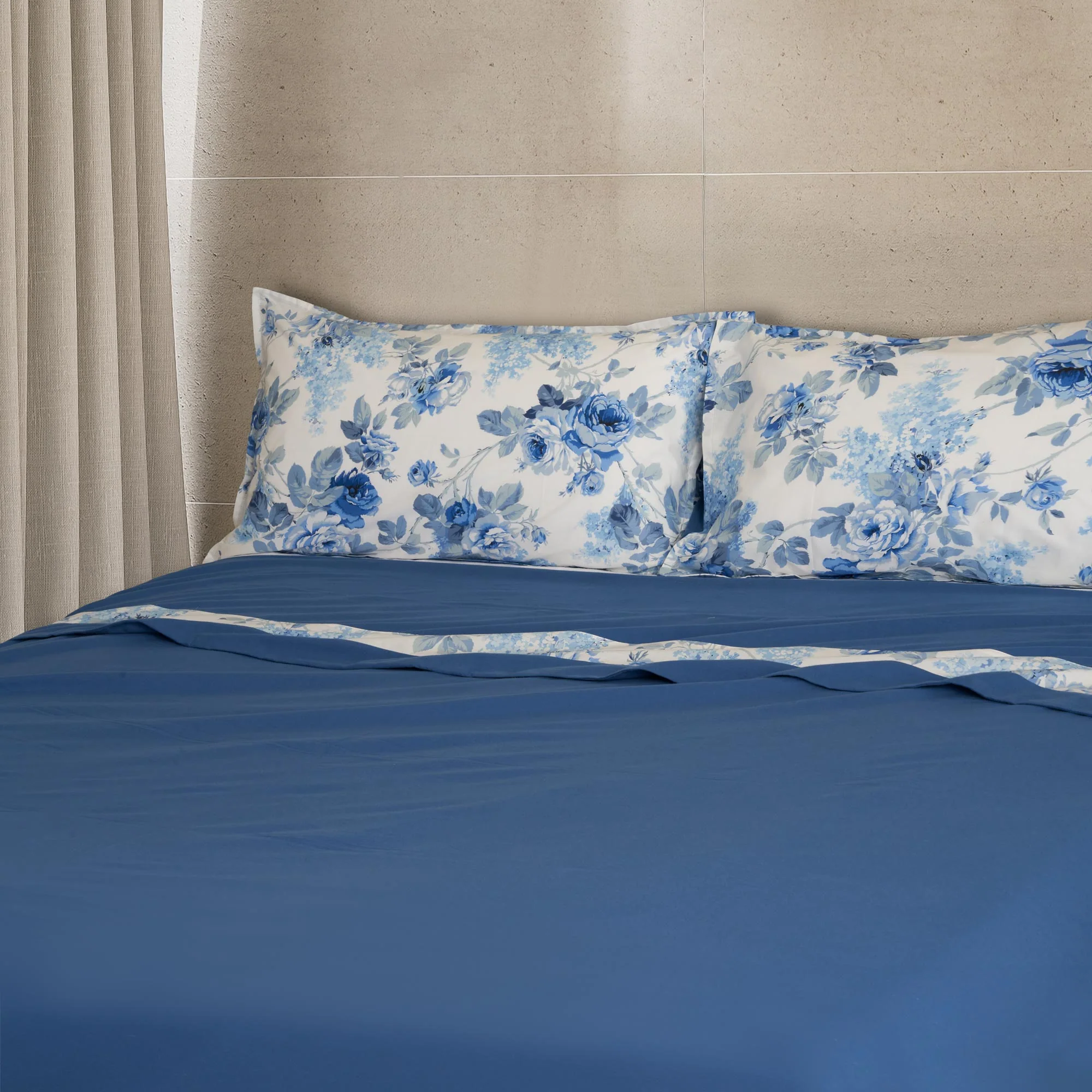 Image of Completo Lenzuola <b>in Flanella</b> di Cotone<br> con Balza in Percalle - <b>Sanderson