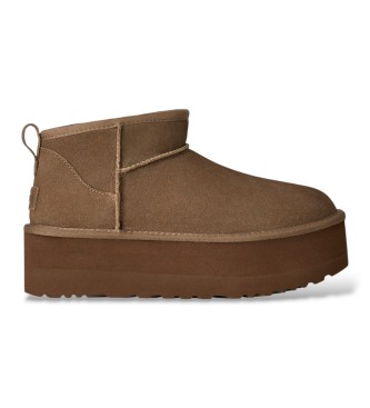 Stivaletti in Pelle Classic Ultra Mini Platform marrone