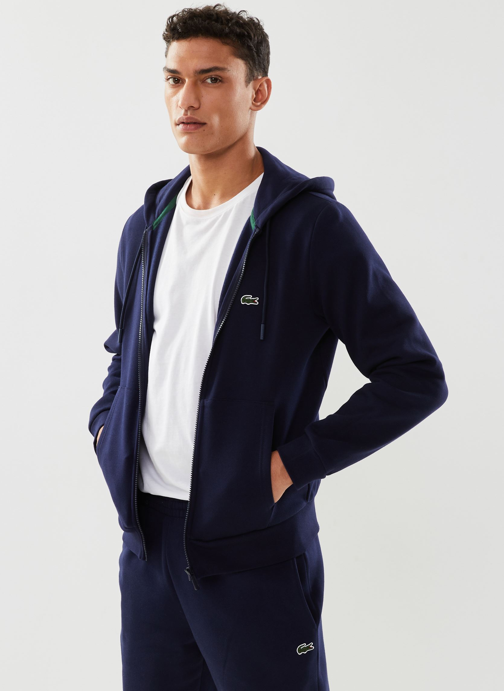 Lacoste Sweats zipp&eacute;s Sweatshirt homme en molleton homme bleu