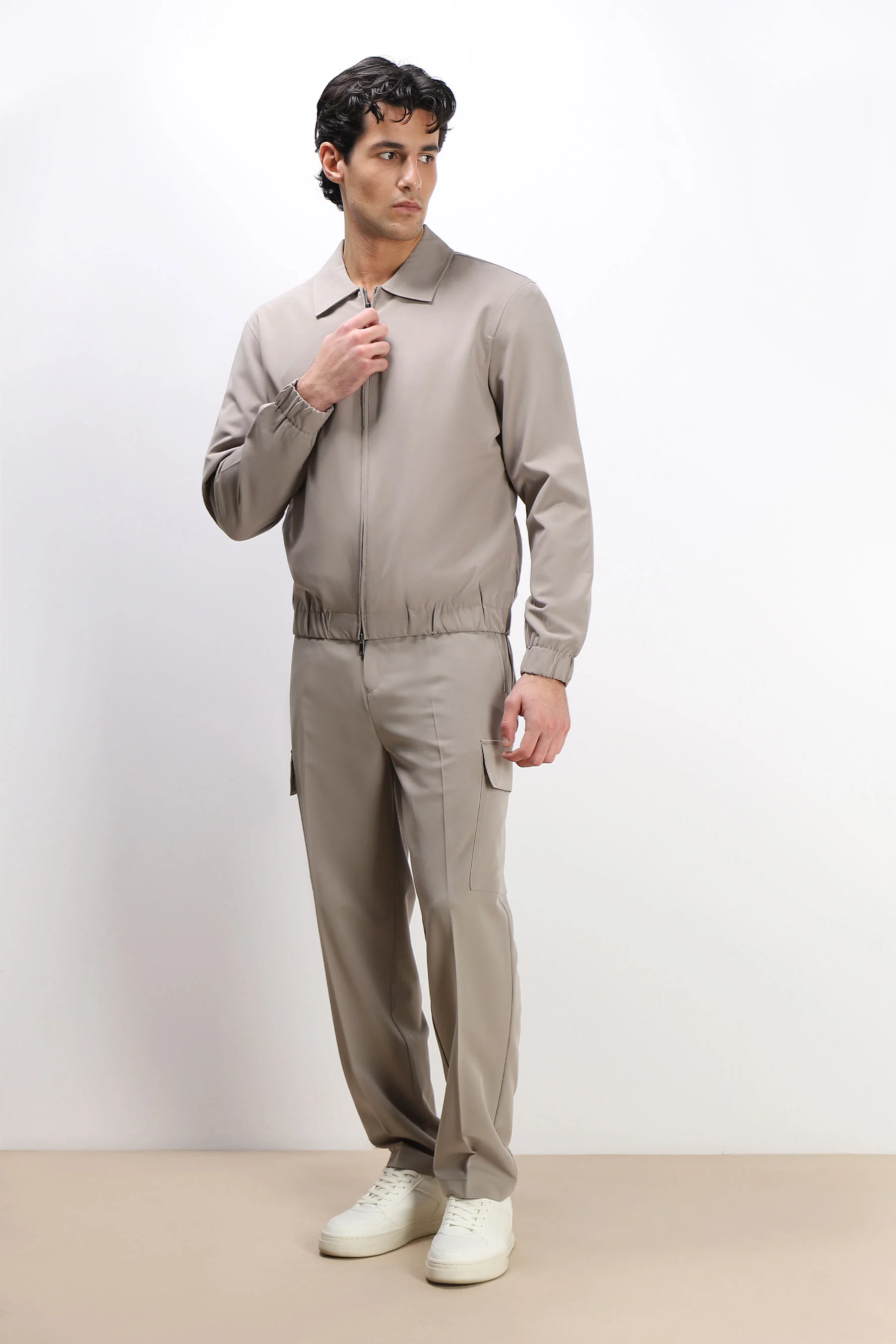 Image of GIUBBOTTO BOMBER COLLO CAMICIA SABBIA