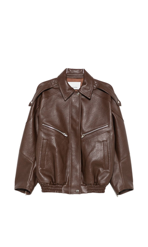Hudson faux leather bomber jacket