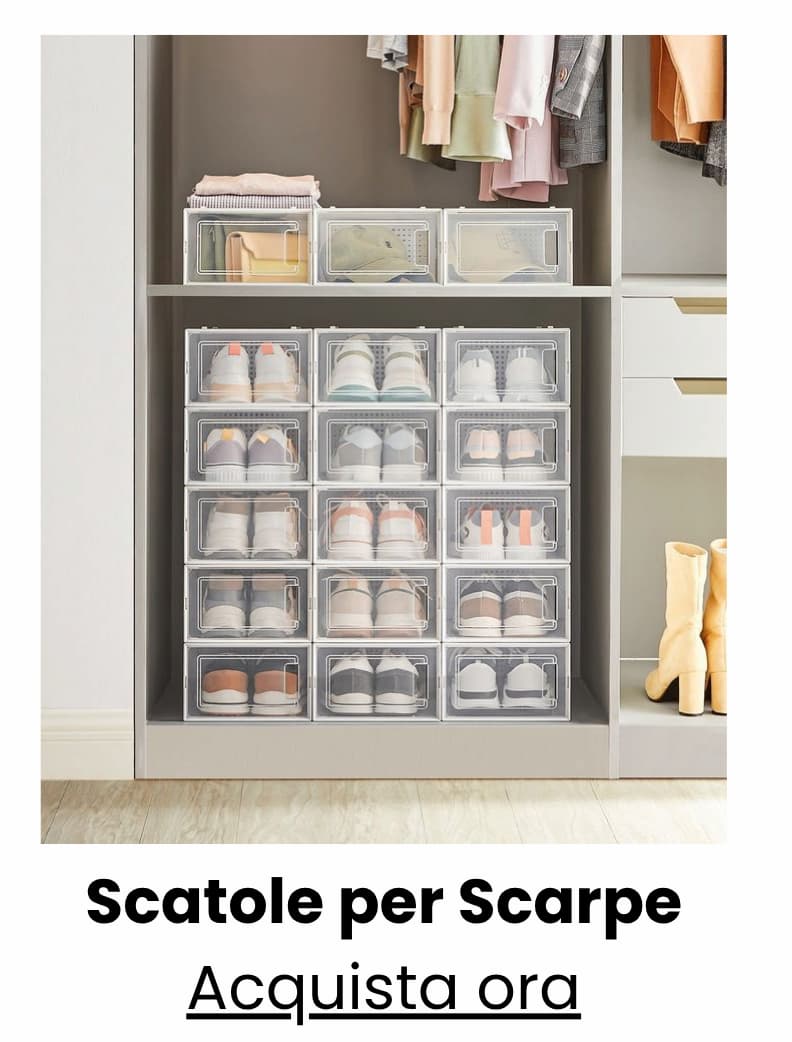 18 Scatole per Scarpe Impilabili 