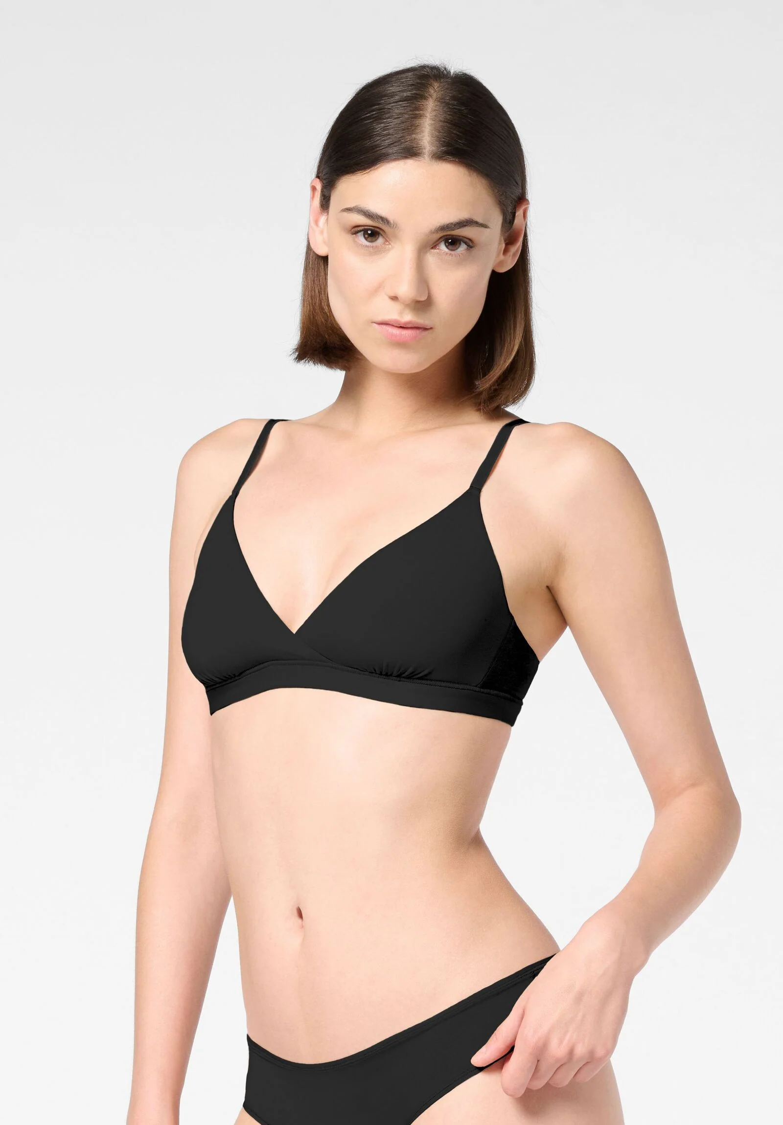 Image of Reggiseno senza ferretto in Eco-Microfibra Elasticizzata Skinwear - Nero